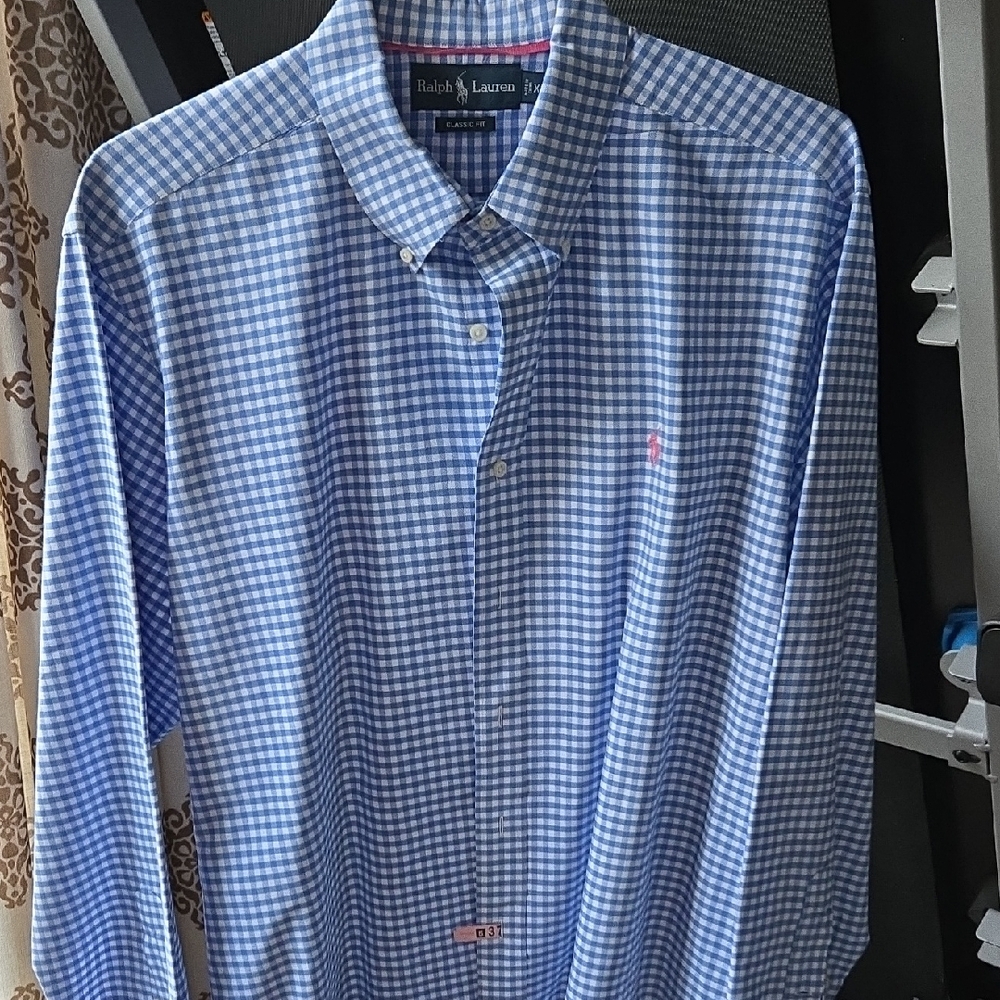 Ralph Lauren Blue Casual Button Down Shirt XL Like New Dry Cleaned Only